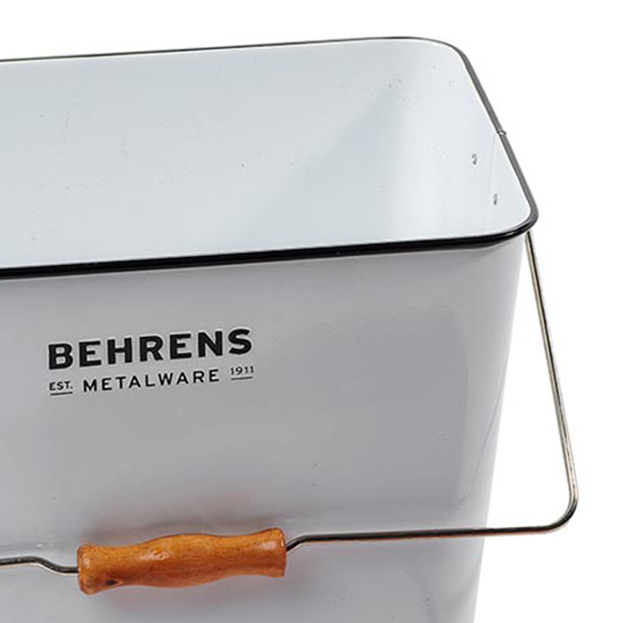 Behrens 3.25 Gal Rectangular Galvanized Steel Cleaning Pail with Handle, White - VMInnovations