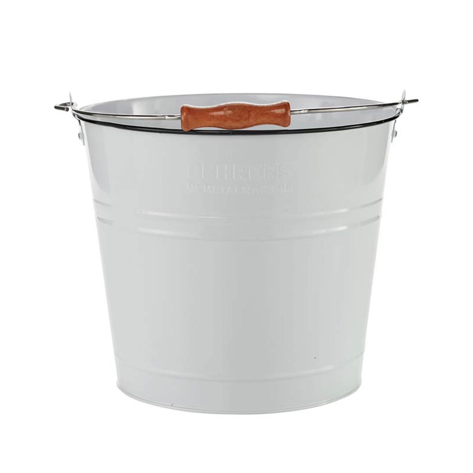 Behrens 2.75 Gallon Round Galvanized Steel Cleaning Pail with Handle, White - VMInnovations