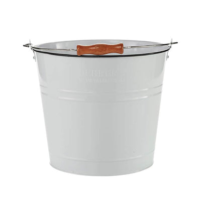 Behrens 2.75 Gallon Round Galvanized Steel Cleaning Pail with Handle, White - VMInnovations