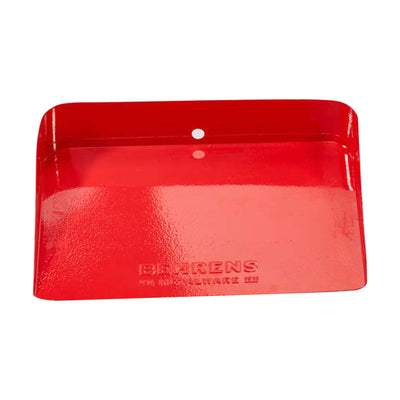 Behrens Portable Rectangular Galvanized Steel Dustpan and Brush Broom Set, Red