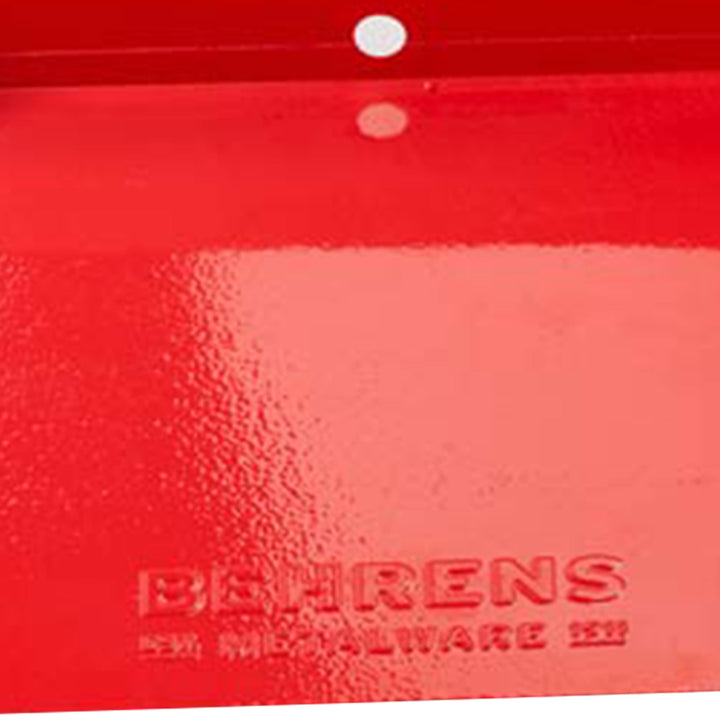 Behrens Portable Rectangular Galvanized Steel Dustpan and Brush Broom Set, Red