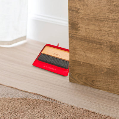 Behrens Rectangular Galvanized Steel Dustpan and Brush Broom Set, Red (Open Box) - VMInnovations