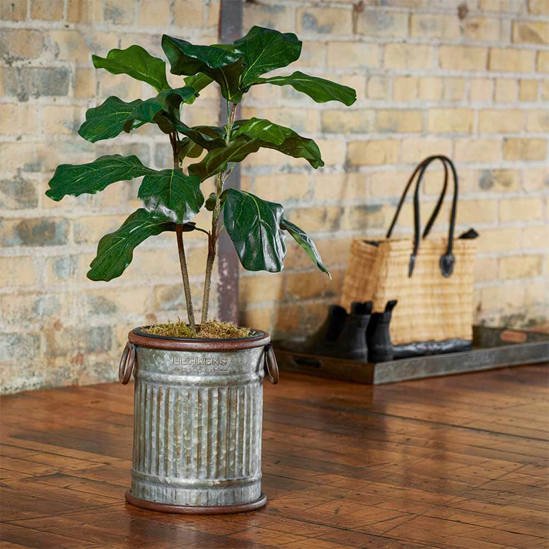 Behrens Versatile Durable 2.5 Gallon Galvanized Steel Planter Can, Steel Gray - VMInnovations