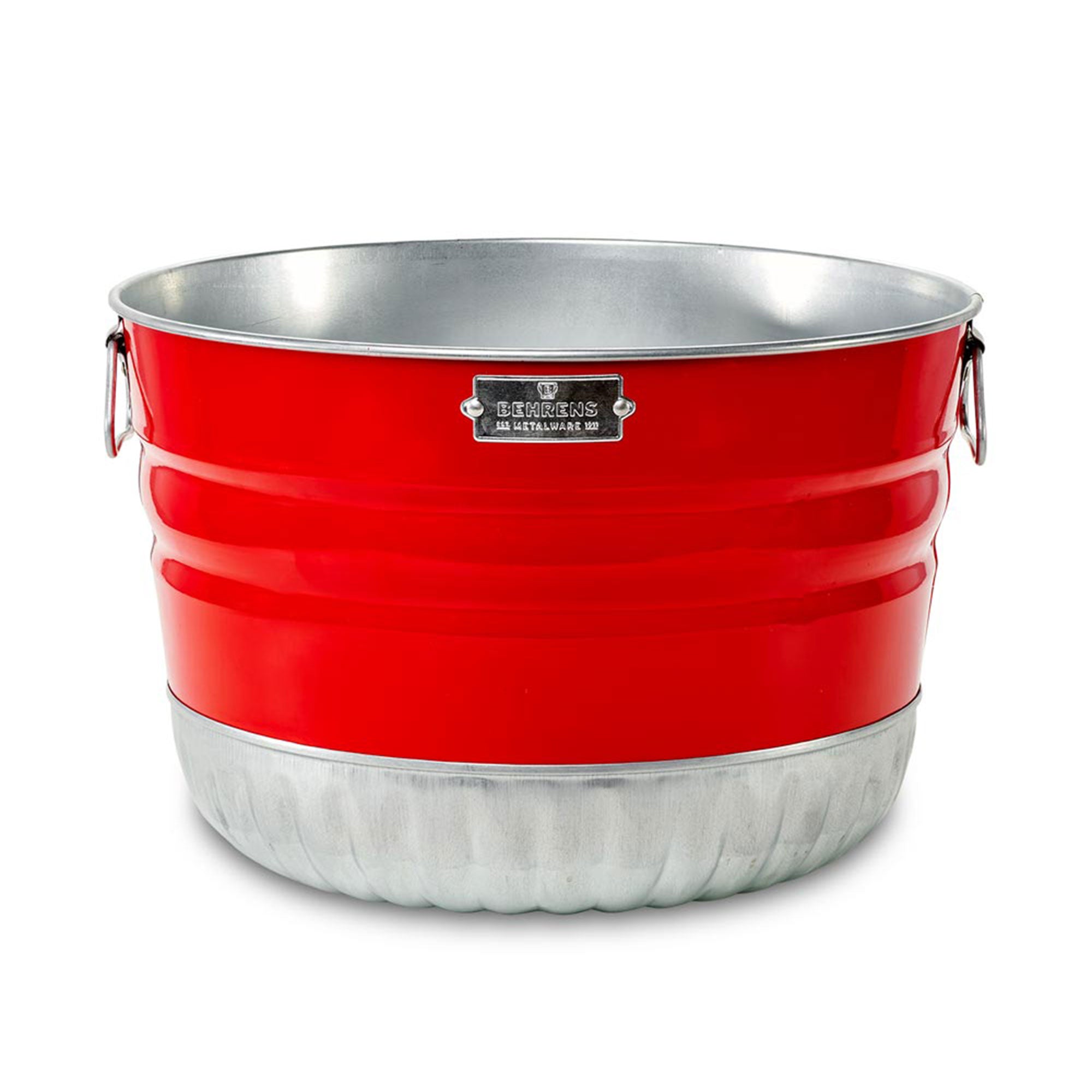 Behrens 9 Gal Galvanized Steel Utility Basket w/Wire Handle & Rim, Red(Open Box) - VMInnovations