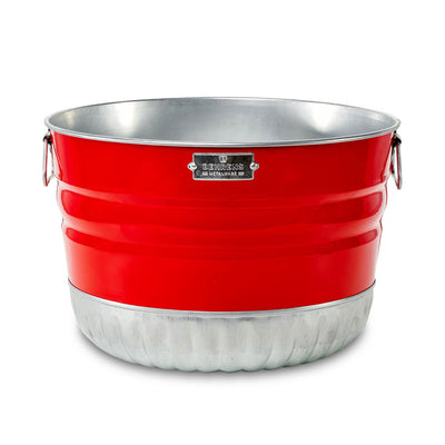 Behrens 9 Gal Galvanized Steel Utility Basket w/Wire Handle & Rim, Red(Open Box) - VMInnovations
