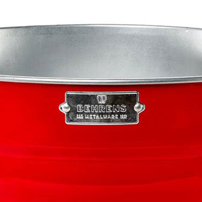 Behrens 9 Gal Galvanized Steel Utility Basket with Wire Handle & Rim, Red Bushel - VMInnovations