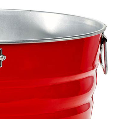 Behrens 9 Gal Galvanized Steel Utility Basket with Wire Handle & Rim, Red Bushel - VMInnovations