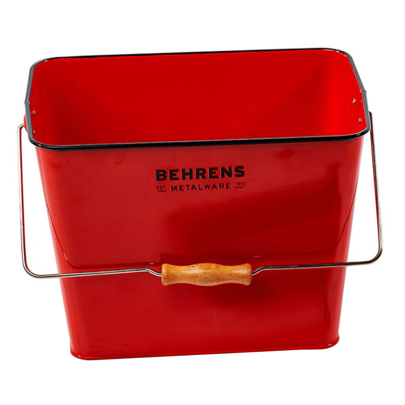 Behrens 3.5 Gal Rectangular Galvanized Steel Pail w/Handle, Red (Open Box)