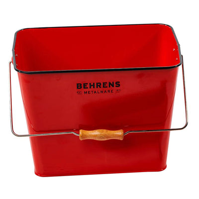 Behrens 3.5 Gal Rectangular Galvanized Steel Cleaning Pail with Handle, Red
