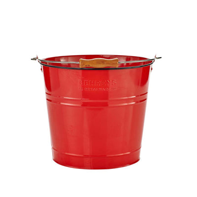 Behrens 2.75 Gallon Round Galvanized Steel Cleaning Pail with Wood Handle, Red