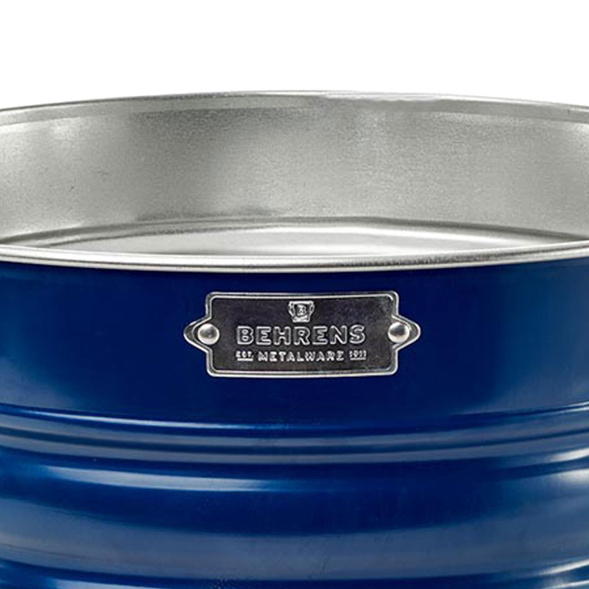 Behrens 9 Gal Galvanized Steel Utility Basket with Wire Handle, Navy Blue Bushel - VMInnovations