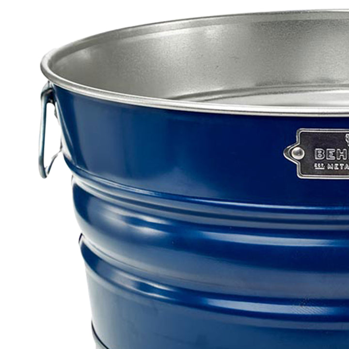 Behrens 9 Gal Steel Utility Basket with Wire Handle, Navy Blue Bushel (Used)