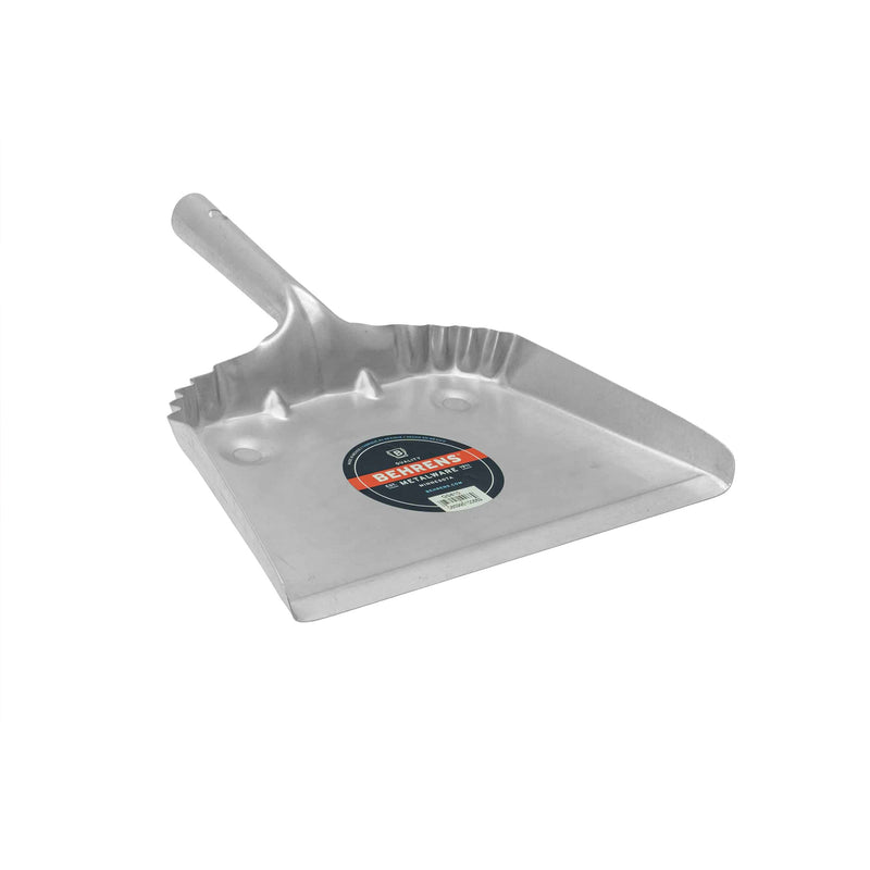 Behrens Portable Home Rectangular Galvanized Steel Corrugated Dustpan, Silver