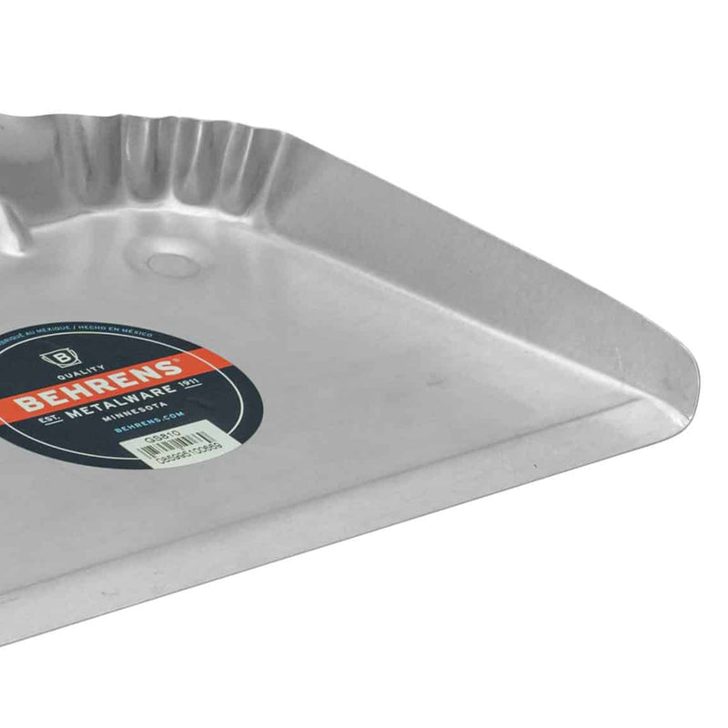 Behrens Portable Home Rectangular Galvanized Steel Corrugated Dustpan, Silver