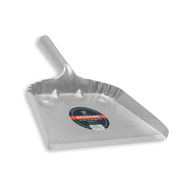 Behrens Portable Home Rectangular Galvanized Steel Corrugated Dustpan, Silver