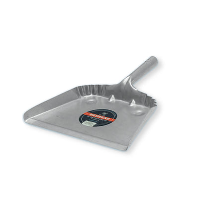 Behrens Portable Home Rectangular Galvanized Steel Corrugated Dustpan, Silver - VMInnovations