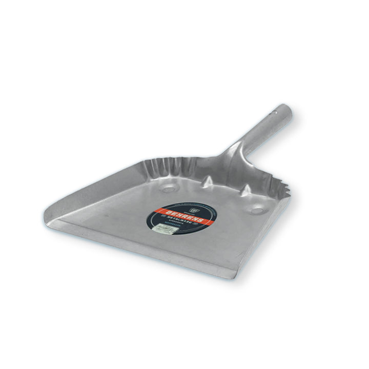 Behrens Portable Home Rectangular Galvanized Steel Corrugated Dustpan, Silver - VMInnovations