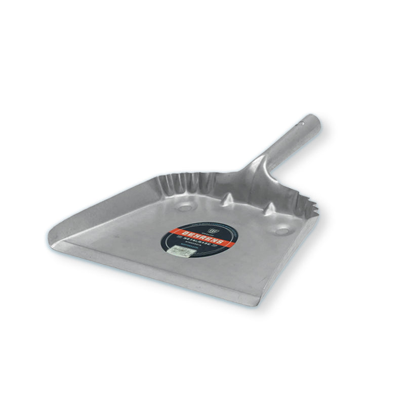 Behrens Portable Home Rectangular Galvanized Steel Corrugated Dustpan, Silver