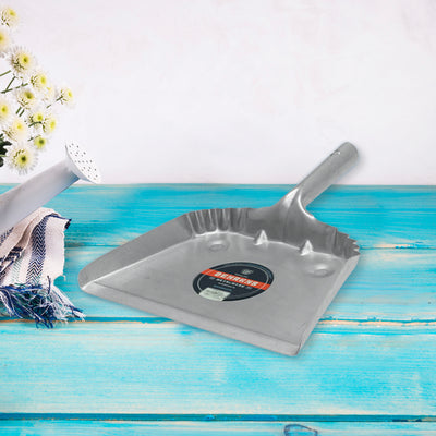 Behrens Portable Home Rectangular Galvanized Steel Corrugated Dustpan, Silver