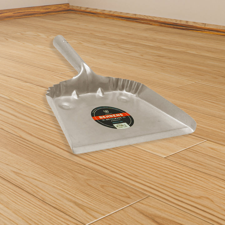 Behrens Portable Home Rectangular Galvanized Steel Corrugated Dustpan, Silver - VMInnovations