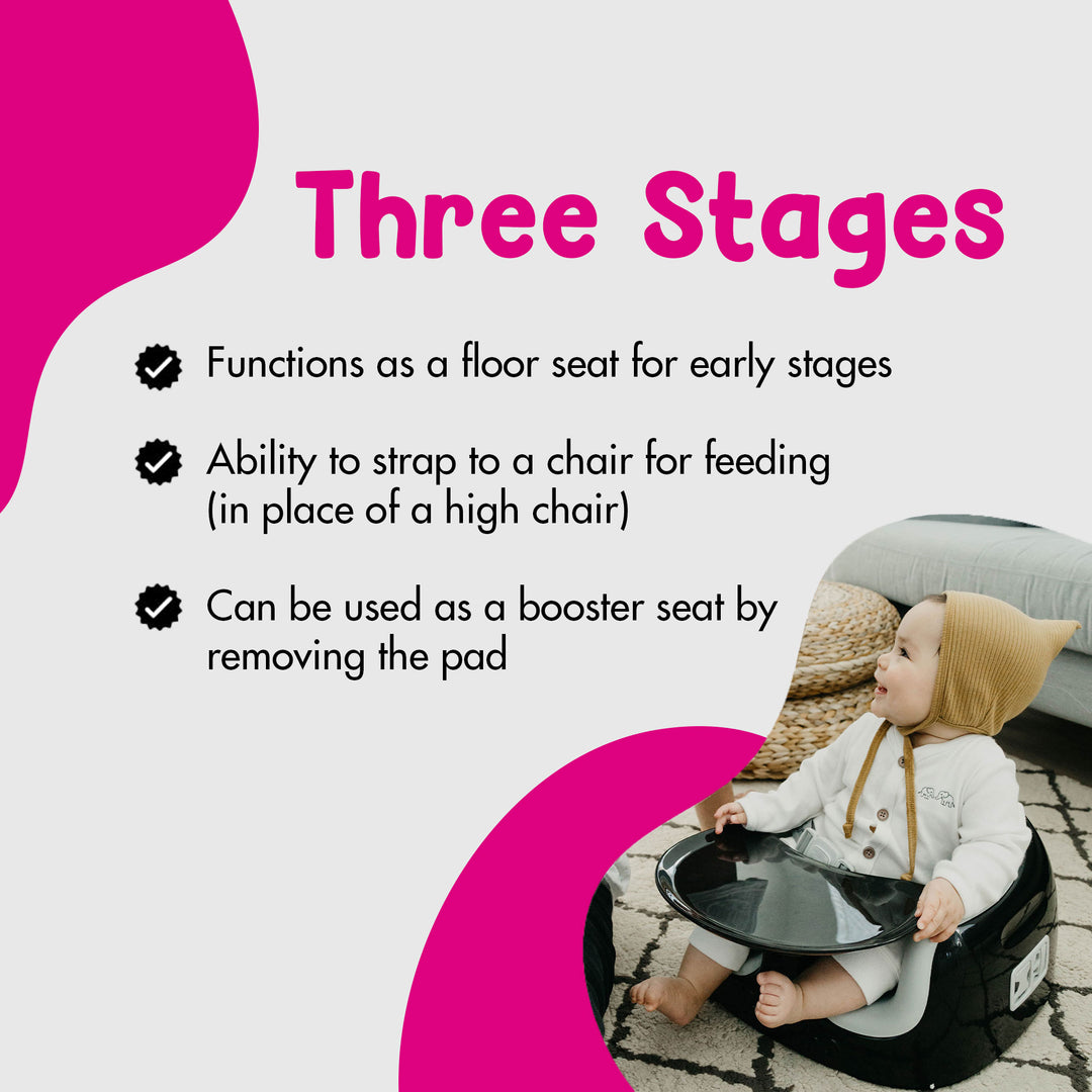 Bumbo Toddler Adjustable 3-in-1 Multi Seat High Chair, Black/Cool Grey (2 Pack)