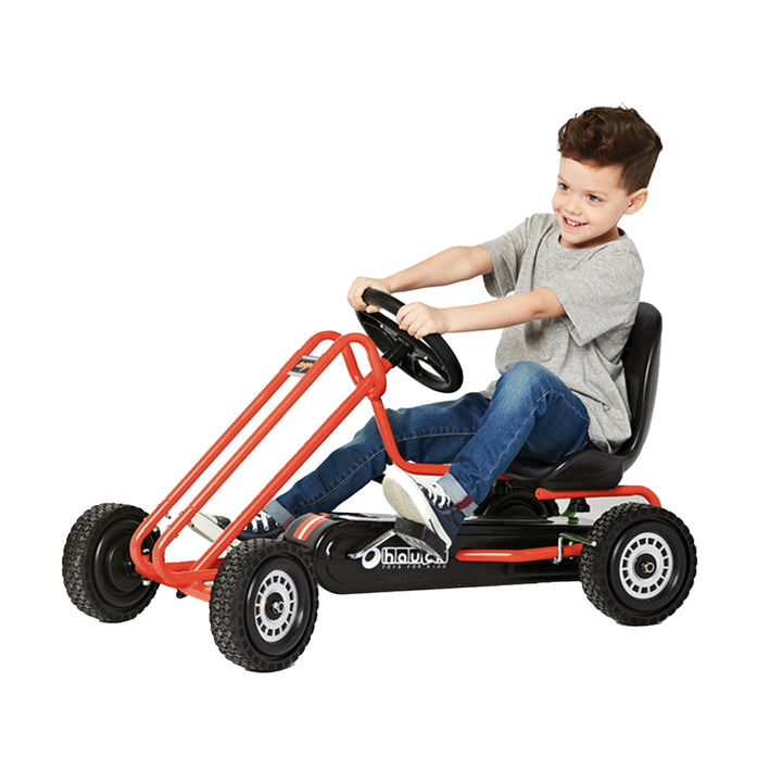 hauck Ergonomic Pedal Ride On Go Kart Toys for Boys & Girls Ages 4 to 8, Orange - VMInnovations