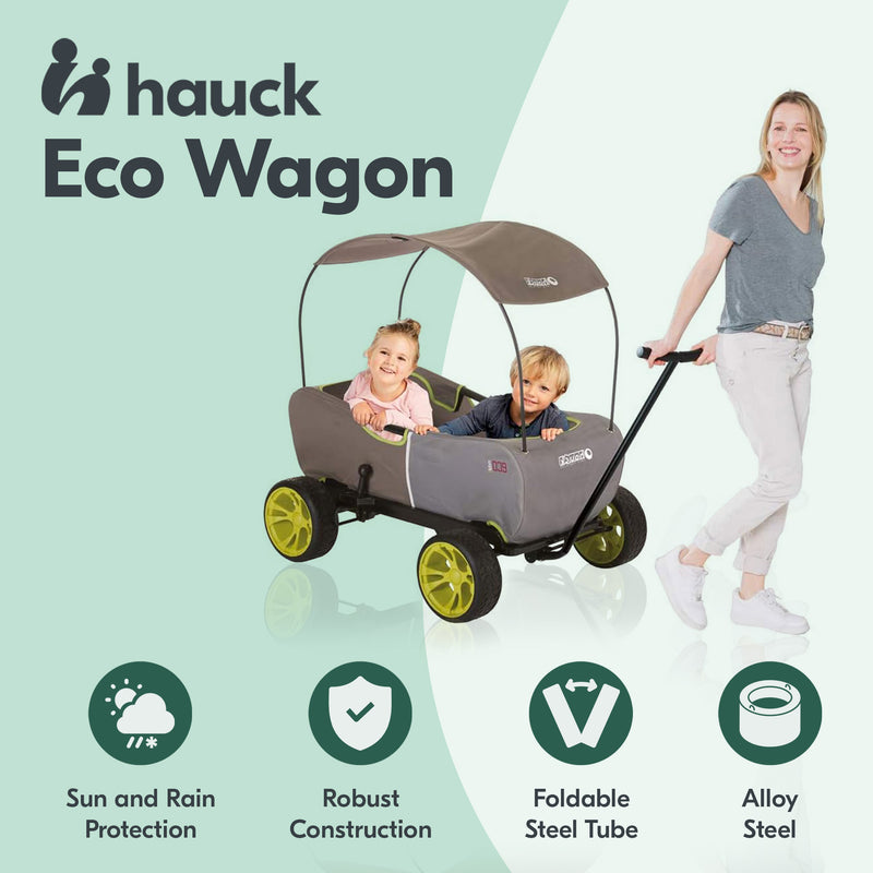 hauck Eco Wagon with Multipurpose Hand Pulled Utility & Easy Fold Feature, Green