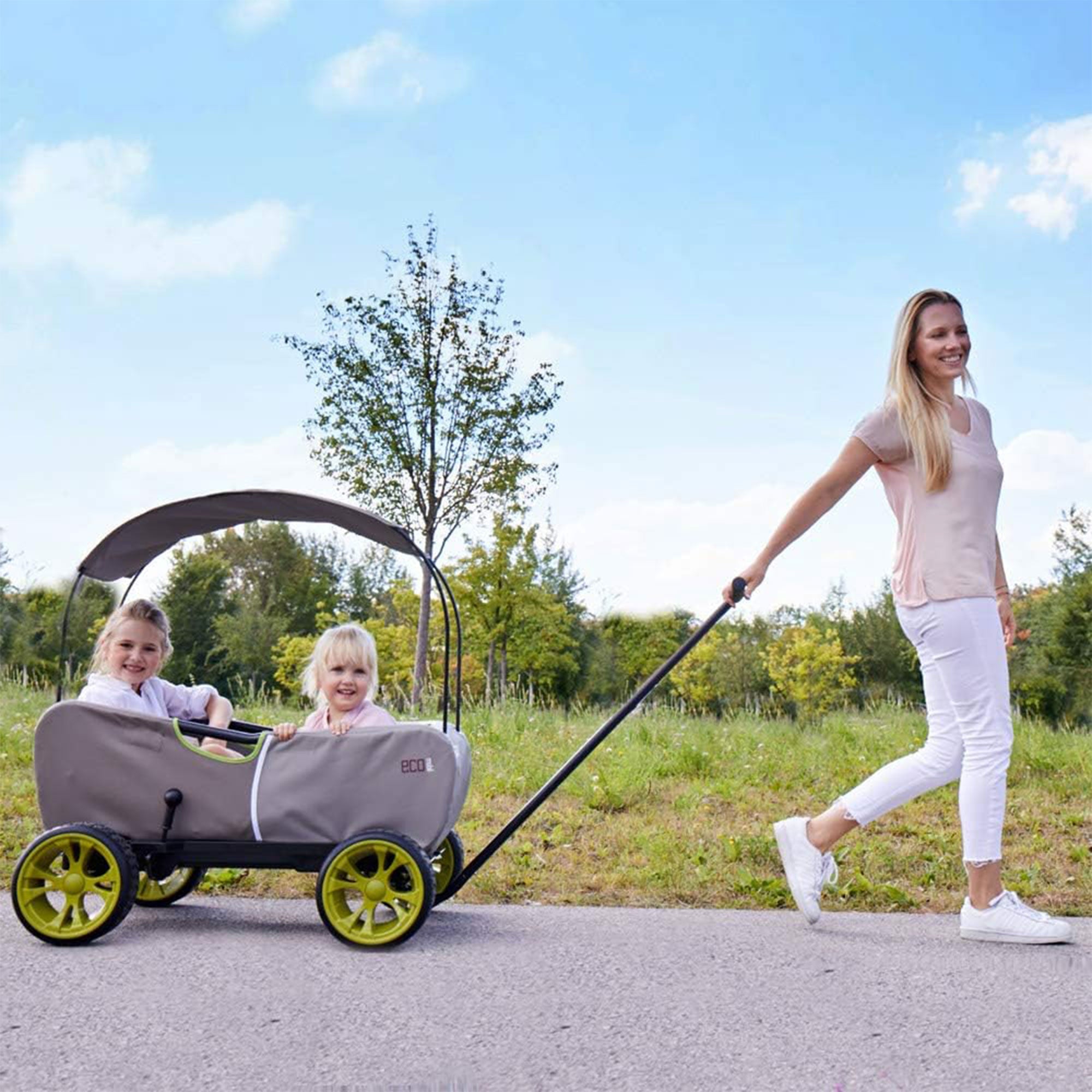 hauck Eco Wagon W/Multipurpose Hand Pulled Utility & Easy Fold Feature(Open Box) - VMInnovations