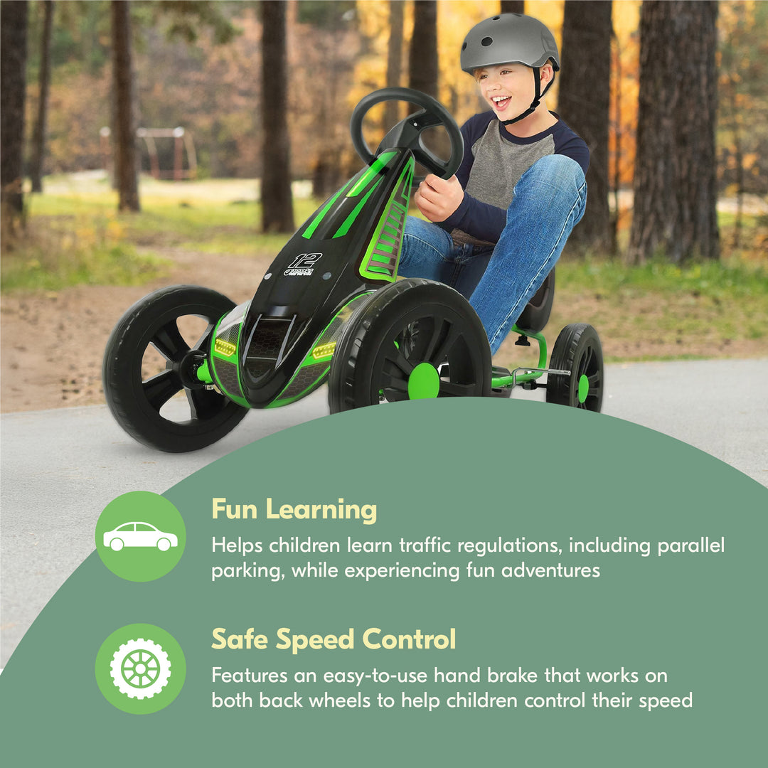 hauck Cyclone Junior Racing Go Kart, 12” Rims and Race Style Pedals (Open Box)