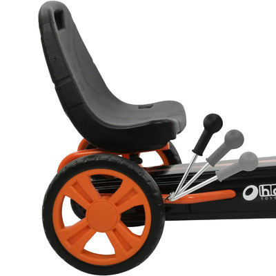 hauck Speedster Pedal Car w/ 3 Way Adjustable Bucket Seat & Steel Frame, Orange - VMInnovations