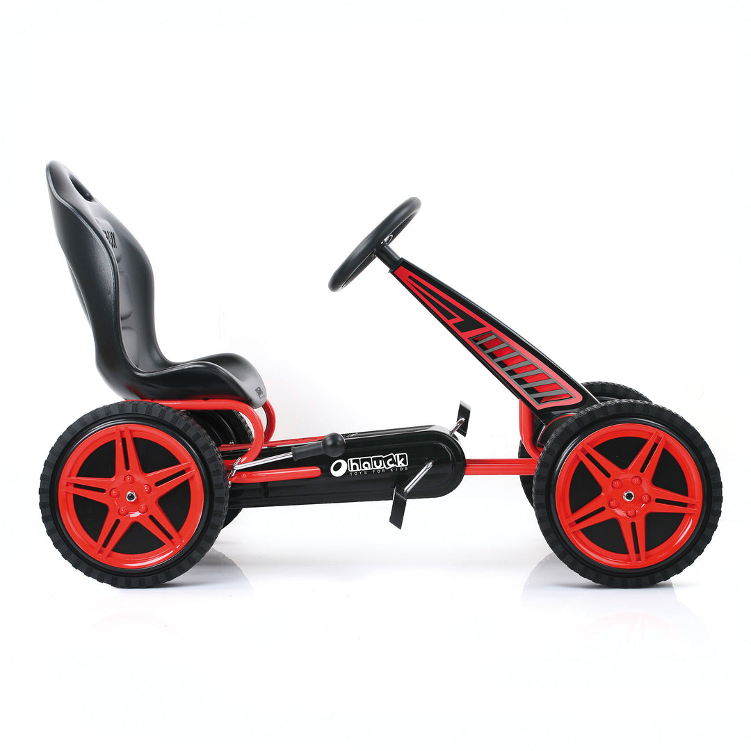 hauck Hurricane Racing Go Kart w/Low Profile Rubber Tires, Handbrake Design, Red