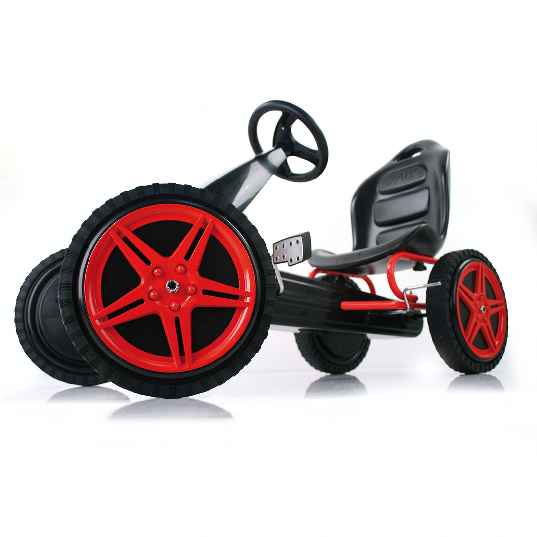 hauck Racing Go Kart w/Low Profile Rubber Tires, Handbrake Design, Red(Open Box)