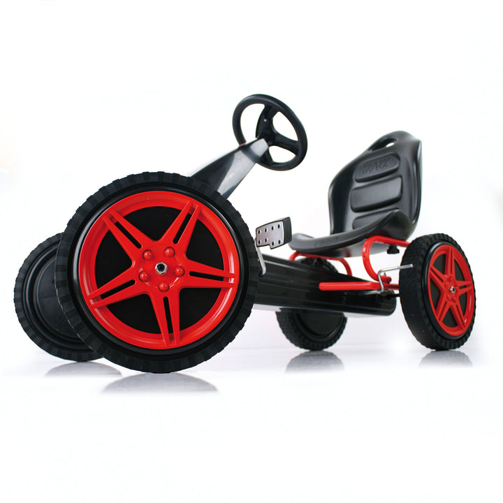 hauck Racing Go Kart w/Low Profile Rubber Tires, Handbrake Design, Red(Open Box) - VMInnovations