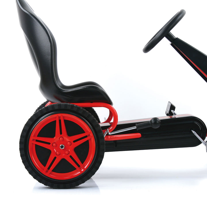 hauck Racing Go Kart w/Low Profile Rubber Tires, Handbrake Design, Red(Open Box) - VMInnovations
