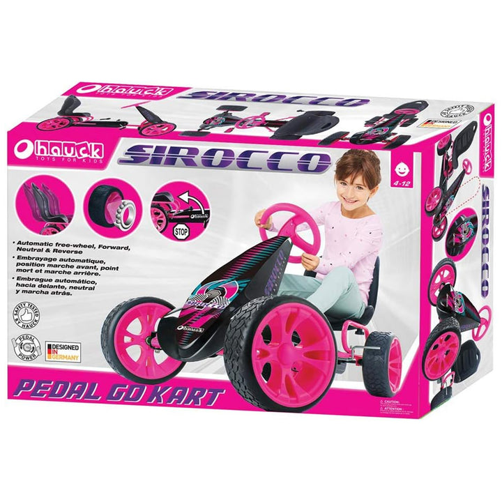 hauck Racing Clutch Free Go Kart w/Low Profile Rubber Tires, Pink (Open Box)