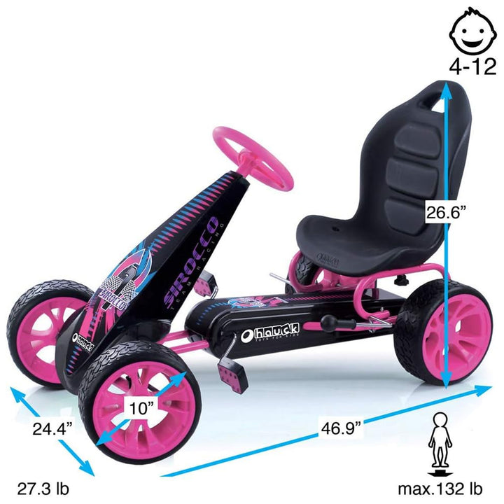 hauck Sirocco Racing Clutch Free Go Kart w/Low Profile Rubber Tires (For Parts)