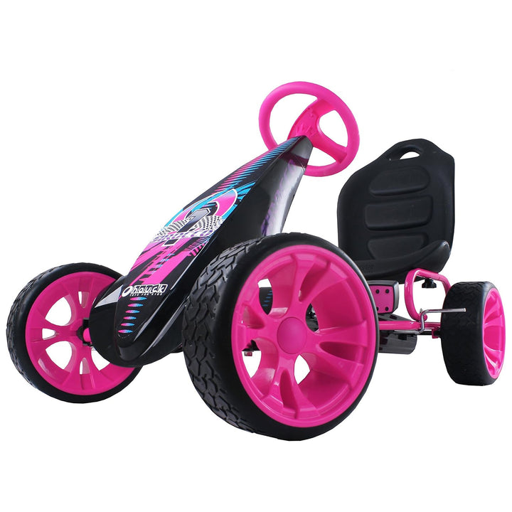 hauck Sirocco Racing Clutch Free Go Kart with Low Profile Rubber Tires, Pink