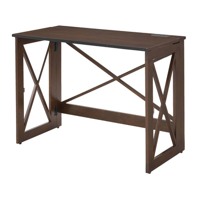 MECO Stakmore Stylish Versatile Folding Desk with Built In Outlets (Open Box) - VMInnovations
