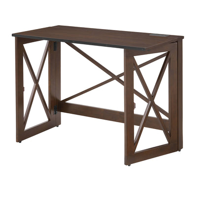 MECO Stakmore Stylish Versatile Folding Desk with Built In Outlets (Open Box) - VMInnovations