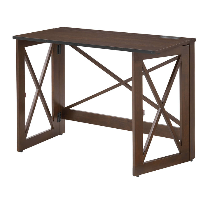 MECO Stakmore Stylish Versatile Folding Desk with Built In Outlets (Open Box)