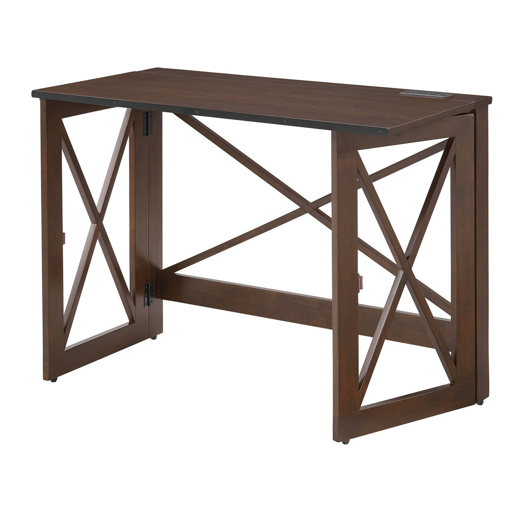 MECO Stakmore Stylish Versatile Folding Desk with Built In Outlets (Open Box)