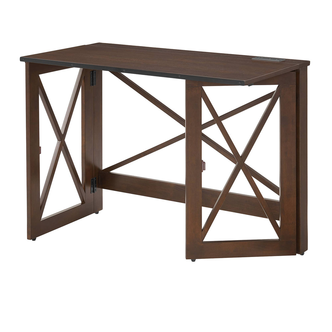 MECO Stakmore Stylish Versatile Folding Desk with Built In Outlets (Open Box)