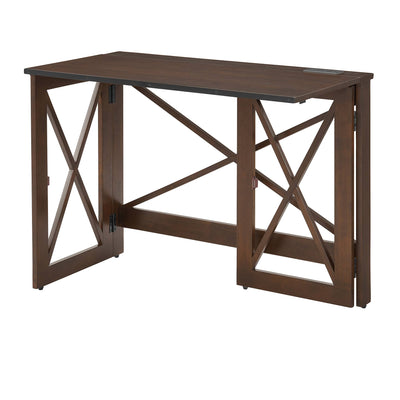 MECO Stakmore Stylish Versatile Folding Desk with Built In Outlets (Open Box) - VMInnovations