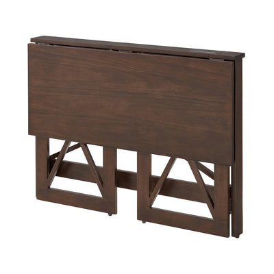 MECO Stakmore Stylish Versatile Folding Desk with Built In Outlets, Espresso