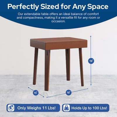 Stakmore Wooden Folding End Table, No Assembly, Fruitwood, 19 x 15 x 19 in