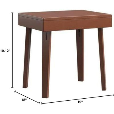 Stakmore Wooden Folding End Table, No Assembly, Espresso Finish, 19 x 15 x 19 in