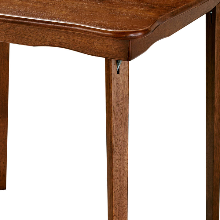 MECO Stakmore Scalloped Edge Compact Folding Card Table, Cherry (Open Box)