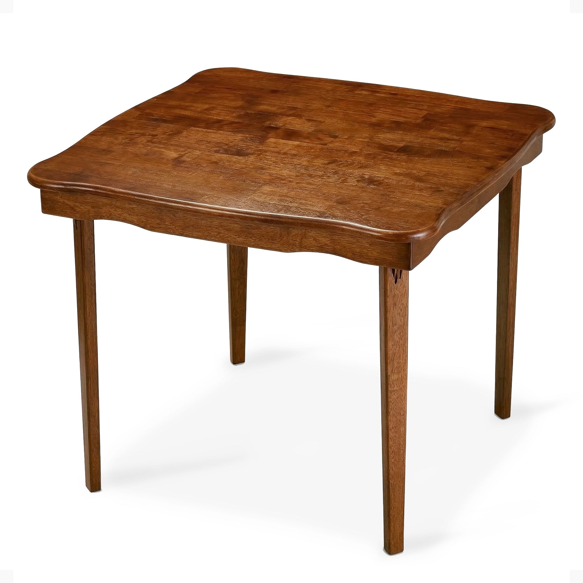 MECO Stakmore Scalloped Edge Compact Folding Card Table, Cherry (Open Box)