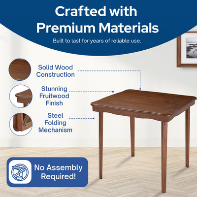 MECO Stakmore Scalloped Edge Compact Traditional Folding Card Table (Open Box)