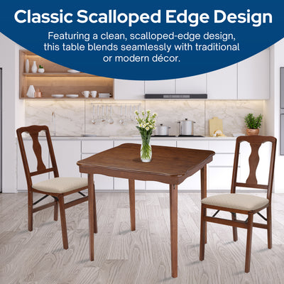 MECO Stakmore Scalloped Edge Compact Traditional Folding Card Table (Open Box)